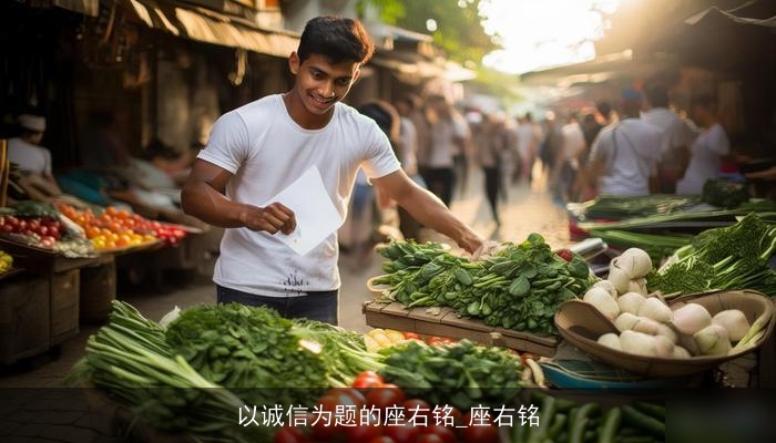 以诚信为题的座右铭_座右铭