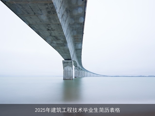 2025年建筑工程技术毕业生简历表格