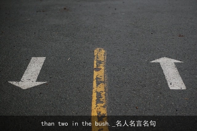 than two in the bush._名人名言名句