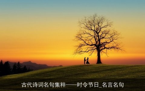 古代诗词名句集粹——时令节日_名言名句