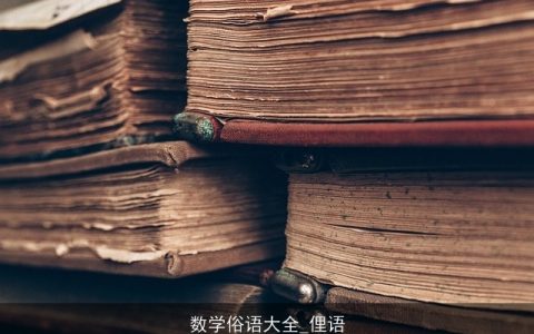 数学俗语大全_俚语