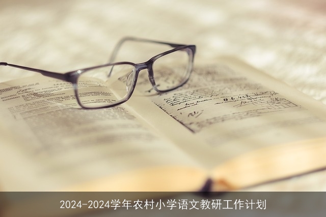 2024-2024学年农村小学语文教研工作计划