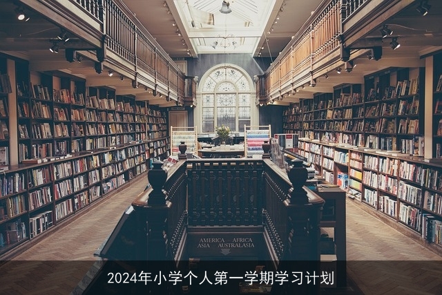 2024年小学个人第一学期学习计划