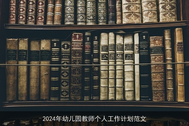 2024年幼儿园教师个人工作计划范文