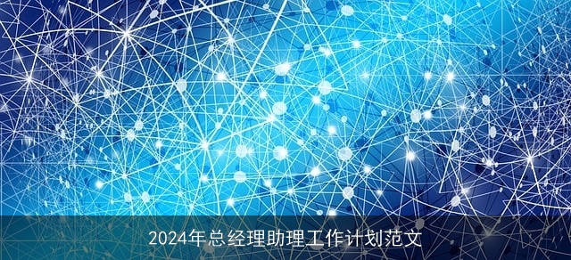 2024年总经理助理工作计划范文