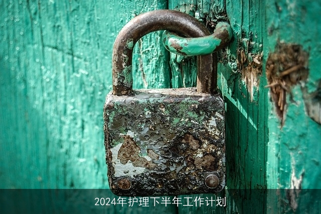 2024年护理下半年工作计划