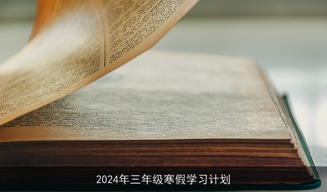 2024年三年级寒假学习计划