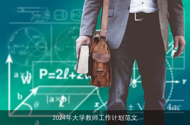 2024年大学教师工作计划范文