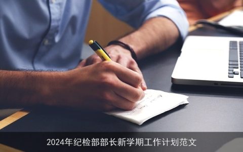 2024年纪检部部长新学期工作计划范文