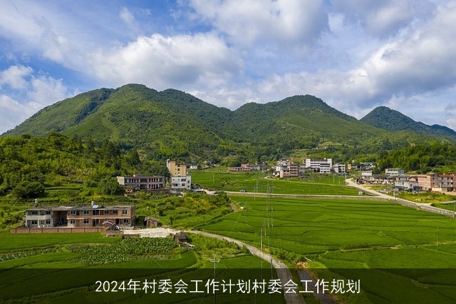 2024年村委会工作计划村委会工作规划