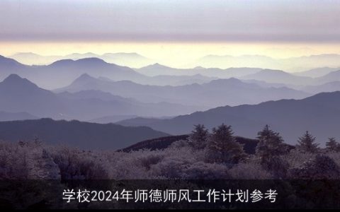 学校2024年师德师风工作计划参考