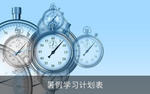 暑假学习计划表