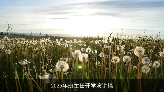 2025年班主任开学演讲稿