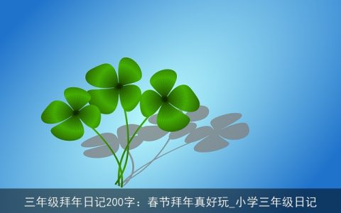 三年级拜年日记200字：春节拜年真好玩_小学三年级日记