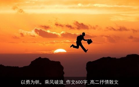 以勇为帆，乘风破浪_作文600字_高二抒情散文