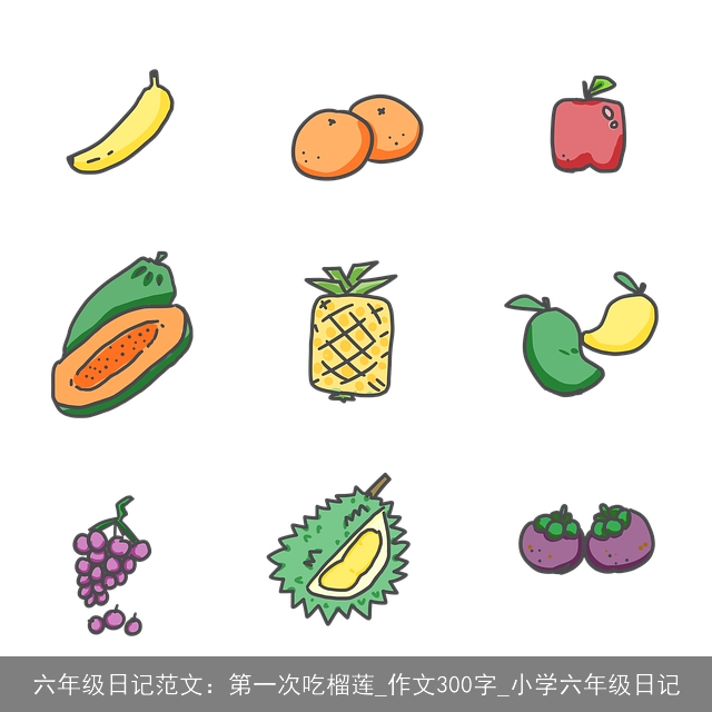 六年级日记范文：第一次吃榴莲_作文300字_小学六年级日记