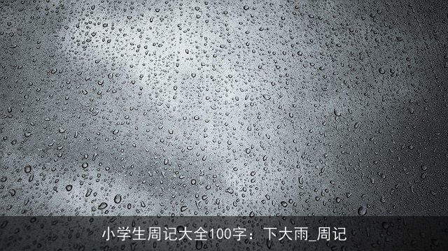 小学生周记大全100字：下大雨_周记