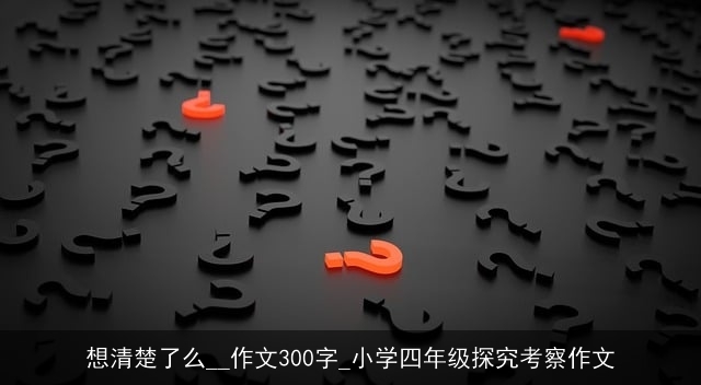 想清楚了么__作文300字_小学四年级探究考察作文