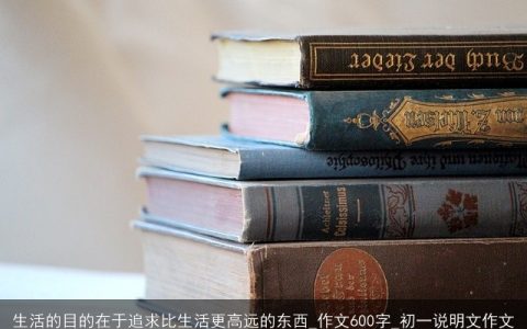 生活的目的在于追求比生活更高远的东西_作文600字_初一说明文作文