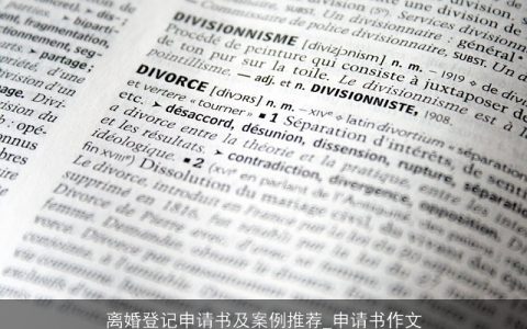 离婚登记申请书及案例推荐_申请书作文