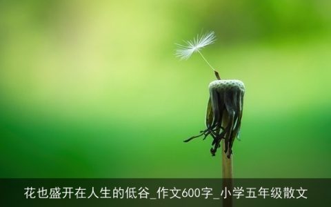 花也盛开在人生的低谷_作文600字_小学五年级散文