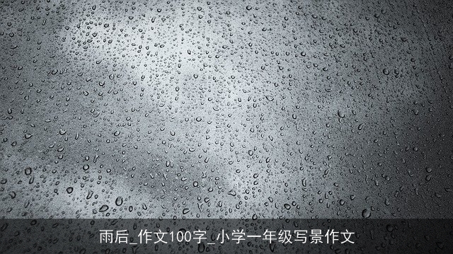 雨后_作文100字_小学一年级写景作文