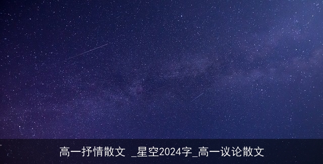 高一抒情散文 _星空2024字_高一议论散文