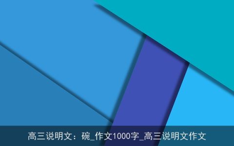 高三说明文：碗_作文1000字_高三说明文作文