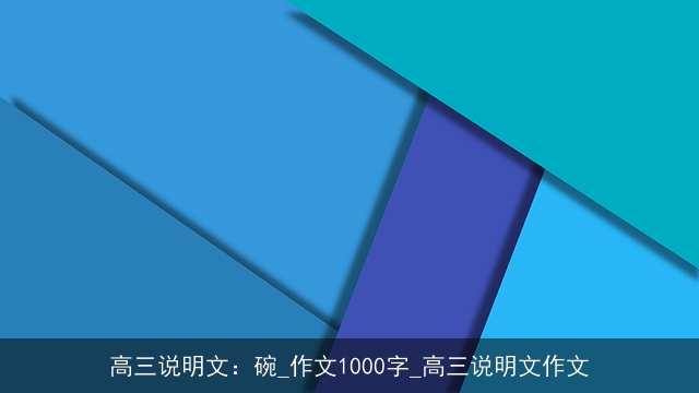 高三说明文：碗_作文1000字_高三说明文作文