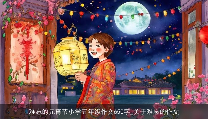 难忘的元宵节小学五年级作文650字_关于难忘的作文